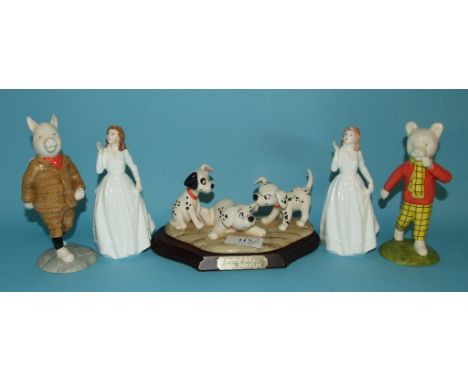 A Royal Doulton Disney's 101 Dalmatians limited edition tableau, Patch Rolly and Freckles, DM5, 1300/3500, boxed with certifi