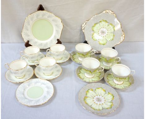 1950's 'PARAGON' TEA SERVICEwith fern decoration and gilt detail, comprising twelve cups, twelve saucers, twelve side plates,