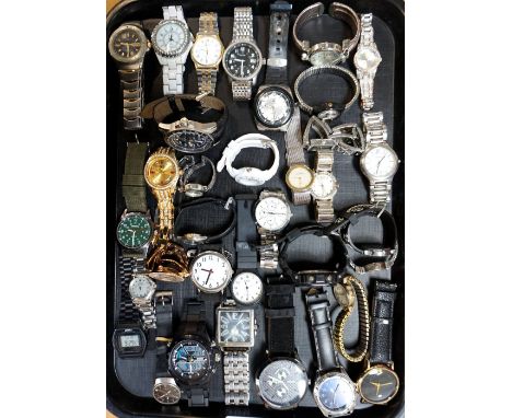 SELECTION OF LADIES AND GENTLEMEN'S WRISTWATCHESincluding Pulsar, Tissot, Aviator, Casio, replica Rolex, Ice Watch, Sekonda, 