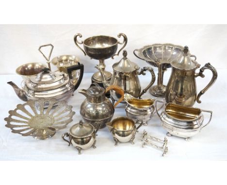 SELECTION OF SILVER PLATEincluding a Georgian style tea pot, twin handled sugar bowl and milk jug, coffee pot, hot water pot,