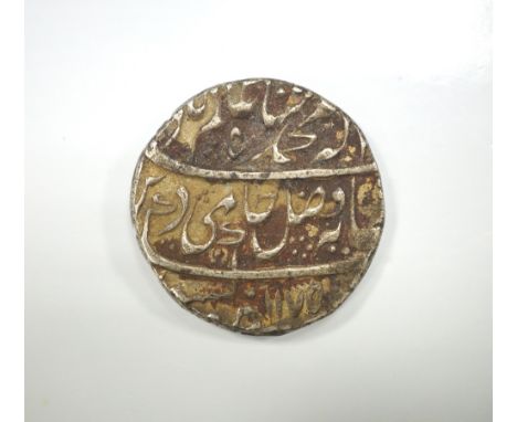 INDIA - BENGAL PRESIDENCYin the name of Shah Allah II silver rupee, trident mintmark