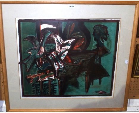 DAVID MCCLURE Pianist, Moonlight Sonata, signed, lithograph, 1/12, 50 x 58cm From the studio of Thora Clyne. Being sold for M