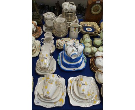 A Shelley part tea service pattern number 11614, Royal Doulton Strawberry Cream dinner service, Salisbury Comma pattern teawa