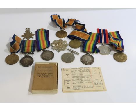 A lot comprising three ww1 groups of two to 201450 Pte. J. Smith HLI, 3701 Cpl. H. Pickering Seaforth, 10394 Gnr. J.L. Bryce 