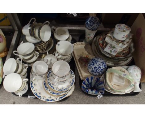 A lot comprising a Paragon Boniston part tea service, a Royal Doulton Carlyle pattern tea service, floral decorated trinket d