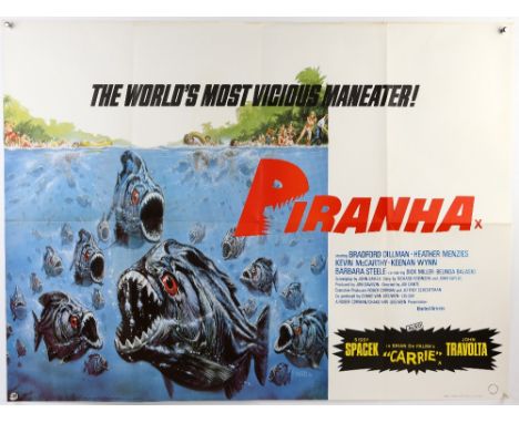 Piranha (1978) British Quad film poster, artwork by Bob Larkin, United Artists, folded, 30 x 40 inchesProvenance: Part of the