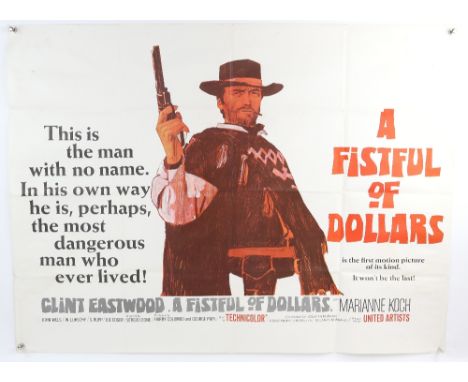 A Fistful Of Dollars (1964) British Quad film poster, directed by Sergio Leone &amp; starring Clint Eastwood, United Artists,