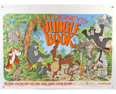 Walt Disney's The Jungle Book (R-1975) British Quad film poster, folded, 30 x 40 inches.    