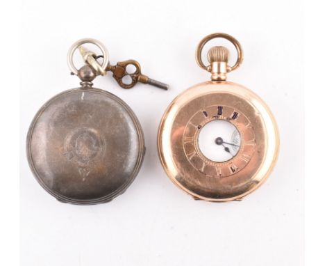 A Victorian hallmarked silver pocket watch H Wadham Abion Snell 114 High Holbourn. Hallmarked London 1864. Together with an e
