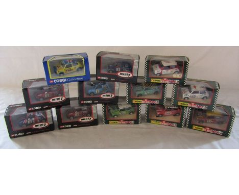Assorted boxed Corgi die cast cars relating to the Mini including Mini Mania