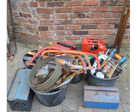 Quantity of tools including sledge hammers