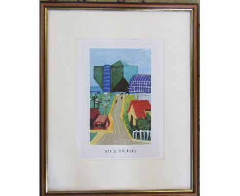 David Hockney (b.1937) lithographic exhibition poster print 44 cm x 55 cm (size including frame)