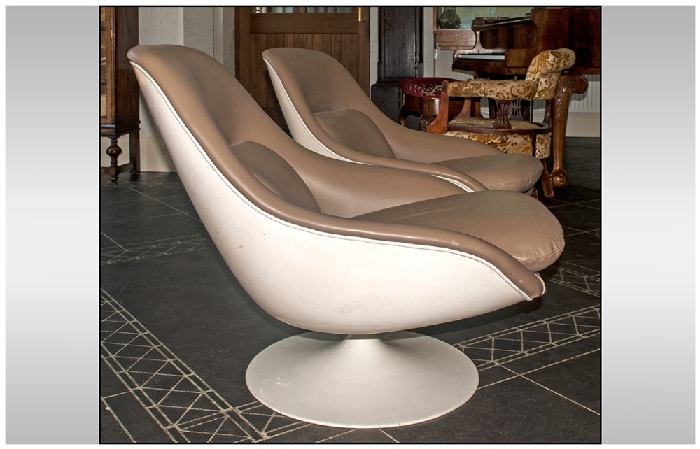 Two Lurashell Lounge Chairs Designed by Michael Inchbald for the QE2