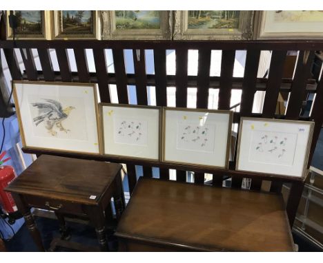 Prints, set of three 'Sea Pinks' by Rosamund Jones and another print 'Torquill The Golden Eagle' (4)