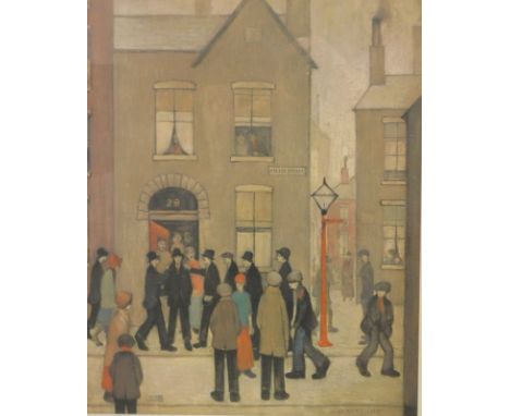 After Lowry. Police Street, limited edition print 403/850 A watermark, 53cm x 43cm.