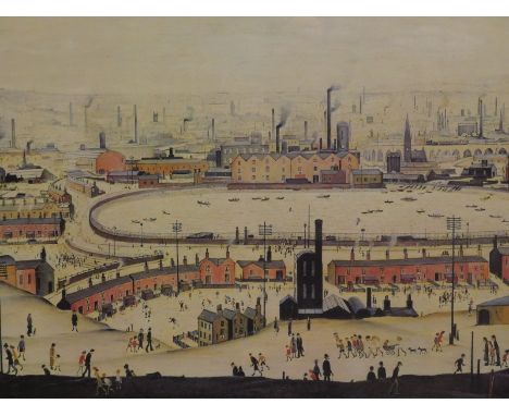 Laurence Stephen Lowry (1887-1976). The Pond, artist signed print, 46.5cm x 60cm.