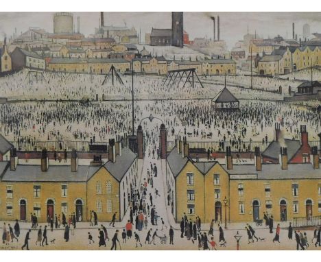 Laurence Stephen Lowry (1887-1976). Britain at Play, artist signed print, 48cm x 62.5cm.
