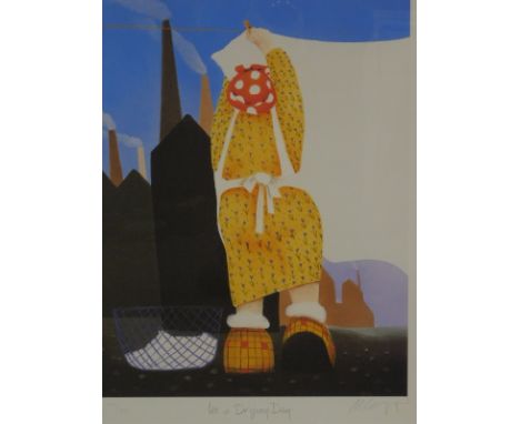 Mackenzie Thorpe (b.1956). Its a Drying Day, artist signed limited edition lithograph, 847/850, 48cm x 38cm, with certificate