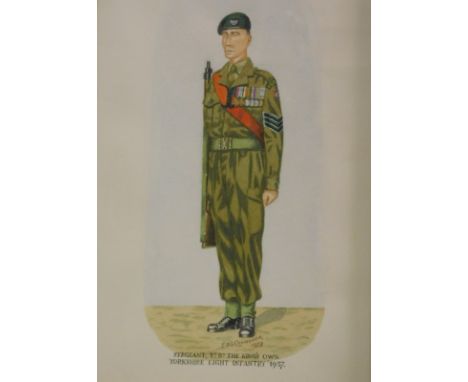 E.A.G. Croucher (fl.1973). Sargeant First BN The King's Own Yorkshire Light Infantry c.1957, watercolour, signed and dated, 3