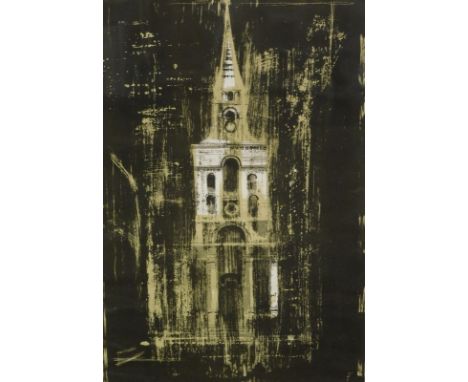 John Piper (1903-1992). Christchurch, artist signed print, possibly proof, 71cm x 49cm.