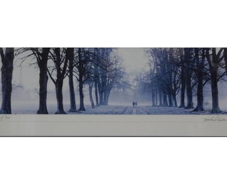 After Hudson. Avenue of trees, print, 12cm x 39cm.
