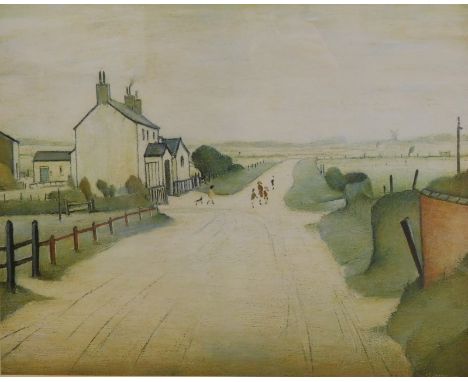 After Lowry. A Country Road, print, 55cm x 71cm.
