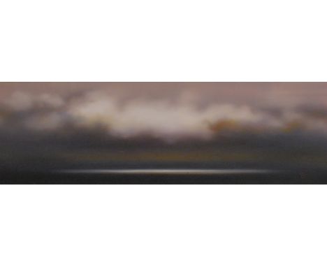 PUL (20thC). Seascape, figure before clouds, mixed media, initialled, 29cm x 88cm.