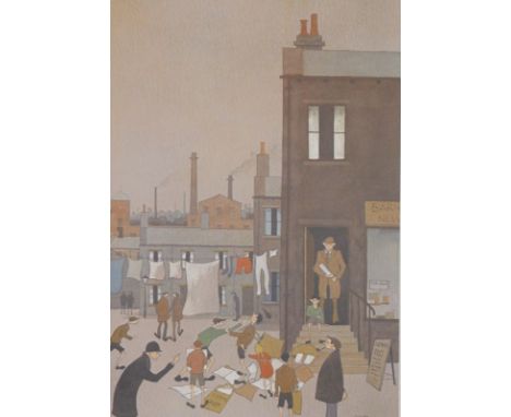 Geoffrey Woolsey Birks (1929-1933).&nbsp; Figures in a kitchen, artist signed limited edition print 84/375, signed and number