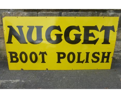 A Nugget Boot Polish rectangular enamel sign, in excellent condition, 48 1/4 x 24".
