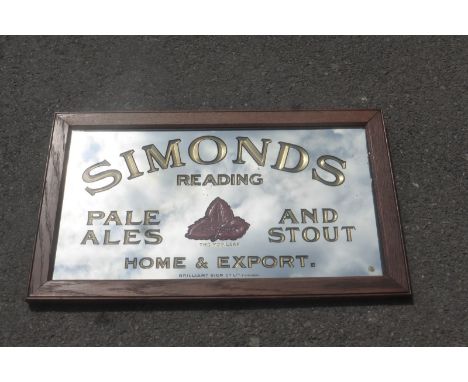 A Simonds Pale Ales and Stout of Reading rectangular oak frame advertising mirror by the Brilliant Sign Co. Ltd London circa 
