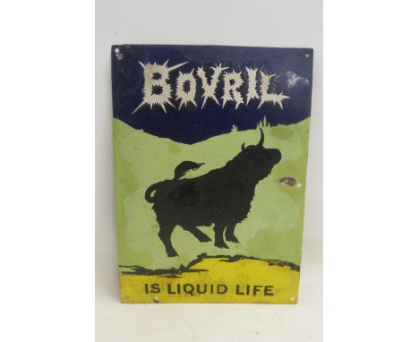 A rare Bovril pictorial enamel sign, with restorations, 10 x 14".