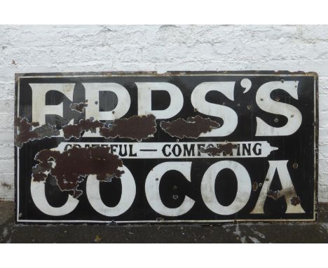 An Epps's Cocoa rectangular enamel sign by David Johnson, 60 x 30".