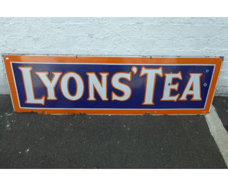 A Lyons' Tea rectangular enamel sign, 59 x 17 3/4".
