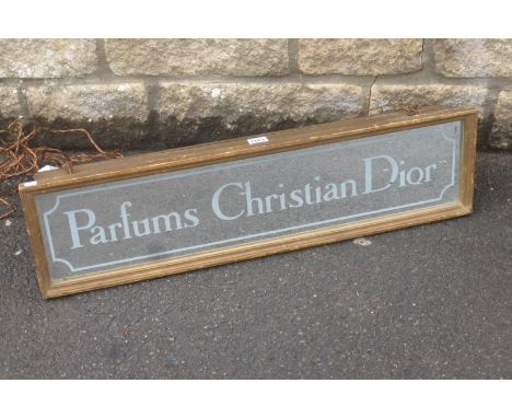 A rare Parfums Christian Dior illuminated lightbox, 29 1/2" wide x 4" deep x 7 3/4" high.