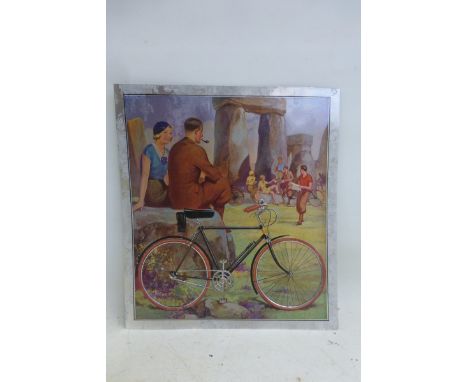 A Dunlop Sports Tyres Bicycle embossed advertisement, 9 x 10".