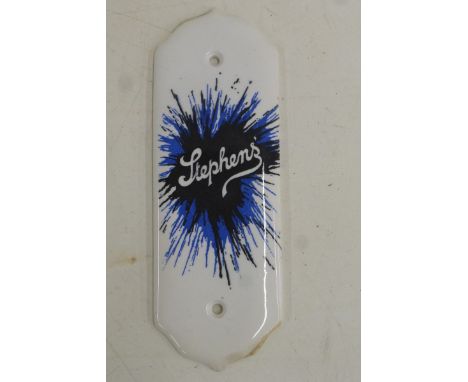 A Stephens' Ink 'Splat' ceramic finger plate in near mint condition, 2 3/4 x 7 3/4".