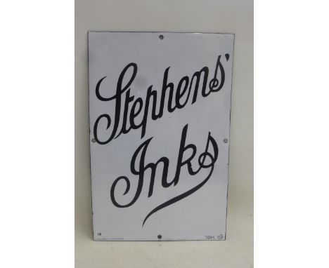 A rare Stephens' Inks rectangular enamel sign by Willing & Co. Ltd. London, the sign in mint condition bearing original paper