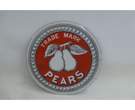 A small Pears Soap pictorial circular enamel sign, in excellent condition, 7" diameter.