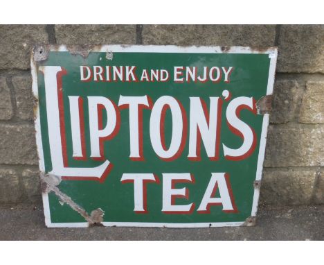 A Lipton's Tea rectangular enamel sign by Chromo, 27 x 22 1/2".