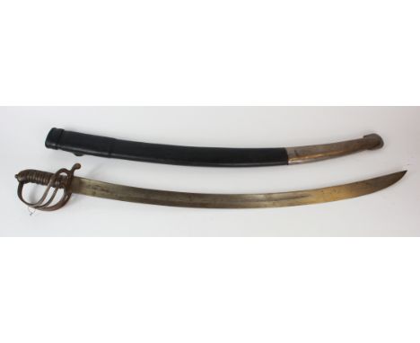 Sword scarce 1915 dated Indian cavalry troopers made by Wilkinson stamped ISD in its correct leather covered scabbard.