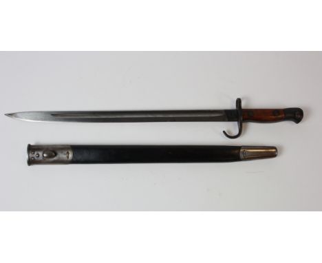 Pattern 1907 Bayonet with hooked fighting quillon. Regimentally marked on the pommel to the West Riding Regiment. An early ex