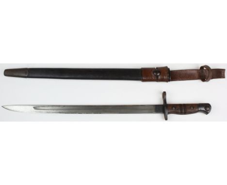 Remington 1913 pattern bayonet with scabbard and frog. Blade dated '4 17'. 