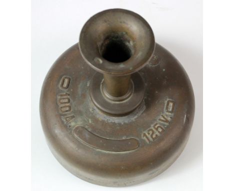 Emden interest - two pieces from the ships engine room, put together to make a fruit bowl. Stamped 'From S.M.S. Emden, Keelin