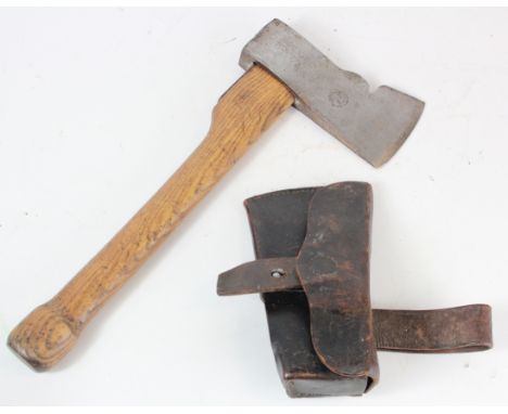 German WW2 fireman’s axe in leather cover.