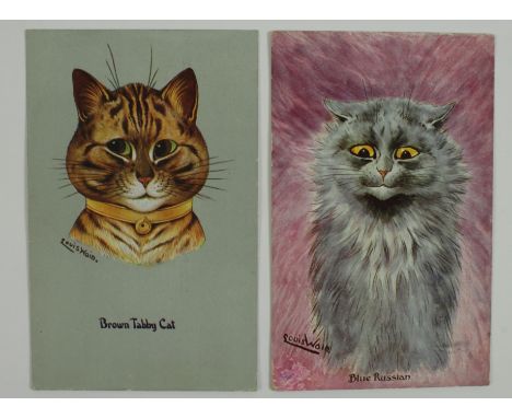 Louis Wain, Davis, Brown Tabby  & Faulkner, Blue Russian    (2)