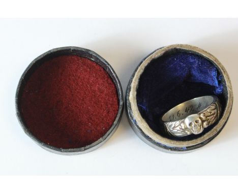 German SS Honour ring, complete with fitted box, named Zilchka 21-6-42 and signed Himmler, three piece construction, a rare i