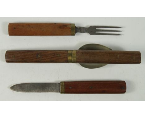Campaign Sets of cutlery (2) - one consists of a knife and fork, the other consists of a knife, fork and spoon, both have age