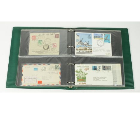 Flight Covers in stock album; variety inc Zeppelin item, BEA 1954 Special Helicopter Flight, S Africa, Australia etc good var
