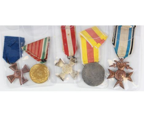 German WW1 Hanseatic Cross /Bavarian Merit Cross/German Franco Prussian war medal /Prussian 15 Year Service medal /German WW1