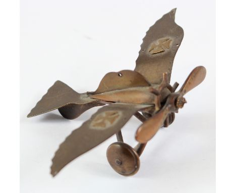 German WW1 trench art aeroplane, great detail. A nice original item